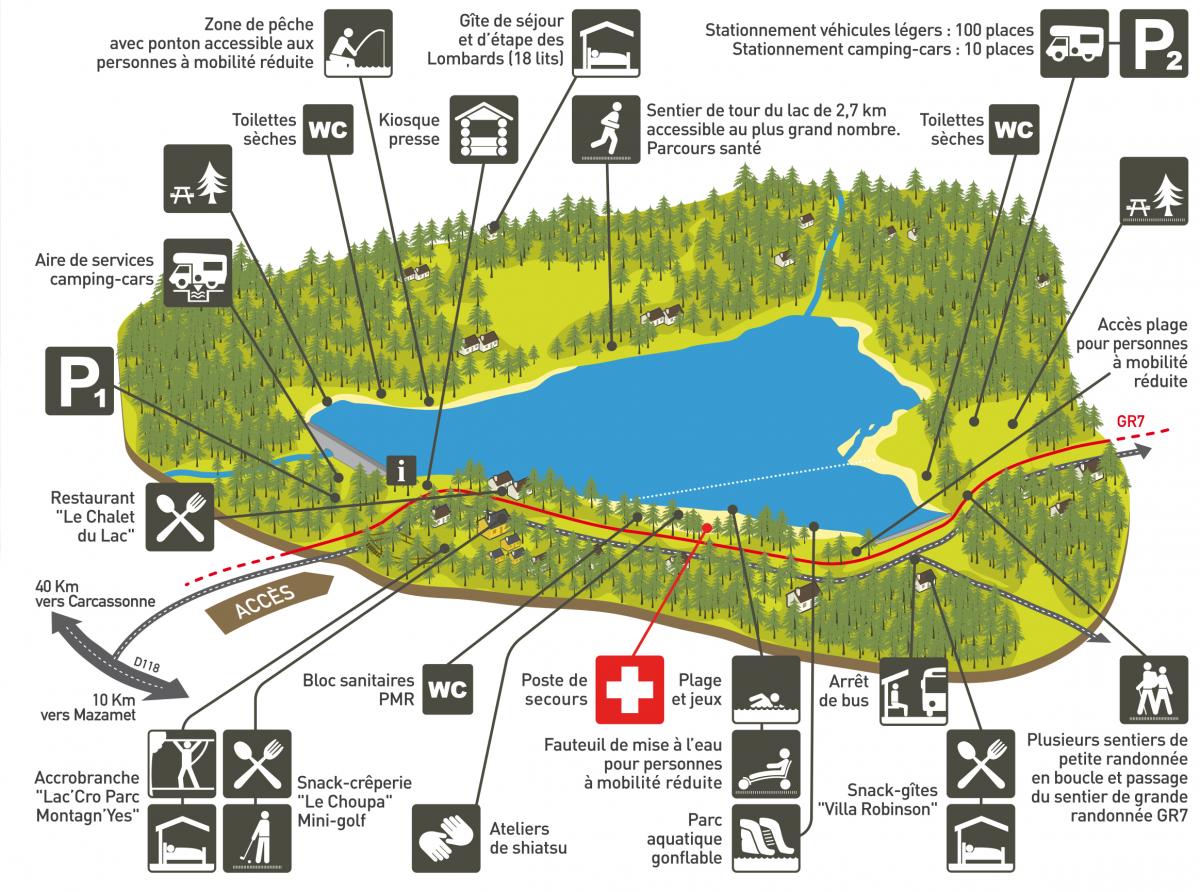 Plan Lac des Montagnès 