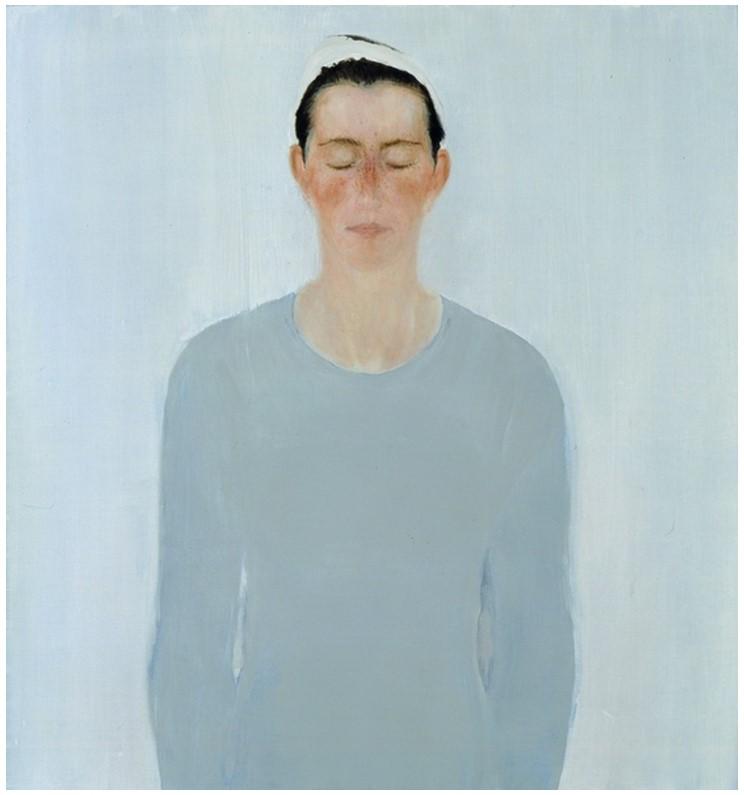Anne Pesce, Autoportrait "Automne, les yeux fermés" 1993, huile sur toile, 81x76 cm Collection les Abattoirs, Musée - Frac Occitanie Toulouse © droits réservés ; photogr. Auriol-Gineste